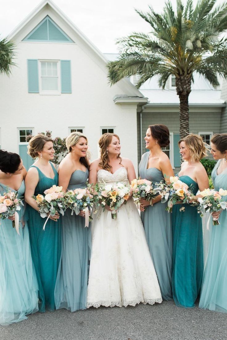 Featured image of post Different Shades Of Teal Bridesmaid Dresses