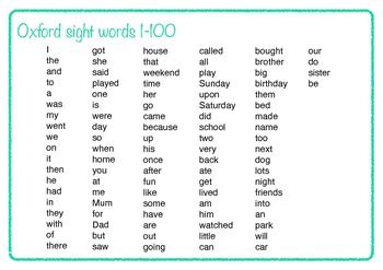 Featured image of post Oxford Word List 1-100 Printable