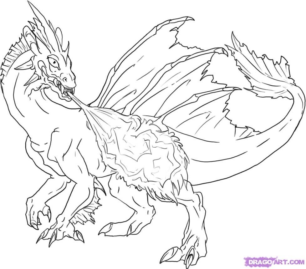 pics Realistic Fire Breathing Dragon Coloring Pages Realistic Fire Dragon Drawing the fire breathing dragon by dino wolf