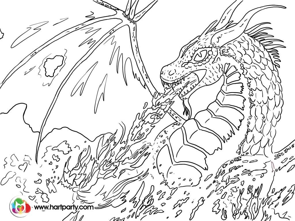 pic Realistic Fire Breathing Dragon Coloring Pages Realistic Fire Dragon Drawing realistic fire dragon coloring pages