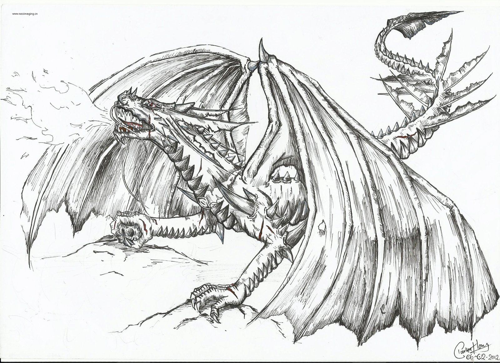 Featured image of post Realistic Fire Breathing Dragon Coloring Pages