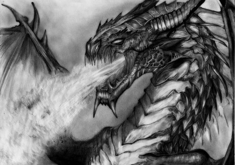 Featured image of post Realistic Fire Breathing Dragon Drawing