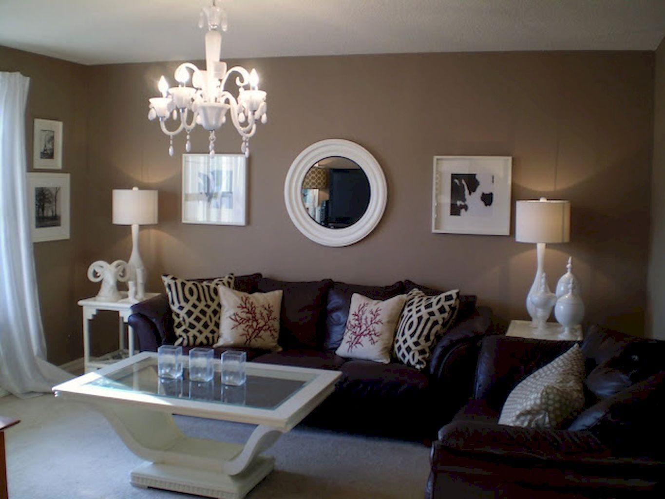 picture What Color Walls Go With Dark Brown Leather Furniture dark brown couch living room